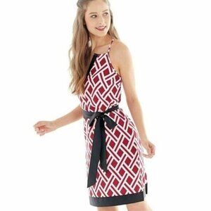 Mud Pie Womens Size Medium 8-10 Gameday Racerback Printed Dress Burgundy Black